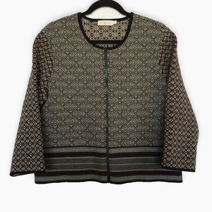 Tory Burch Black and Brown Patterned Sweater